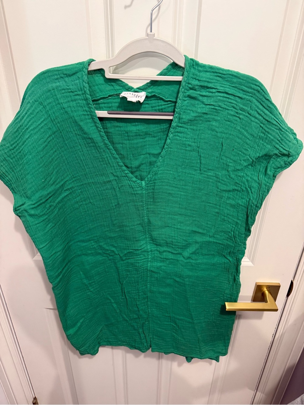 Félicite Emerald Green V-Neck Short Sleeve Caftan